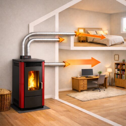 Poêle à granulés canalisable